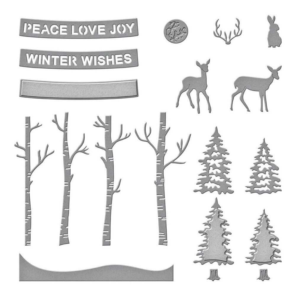 Spellbinders Woodland Scene Etched Dies (S4-1322)