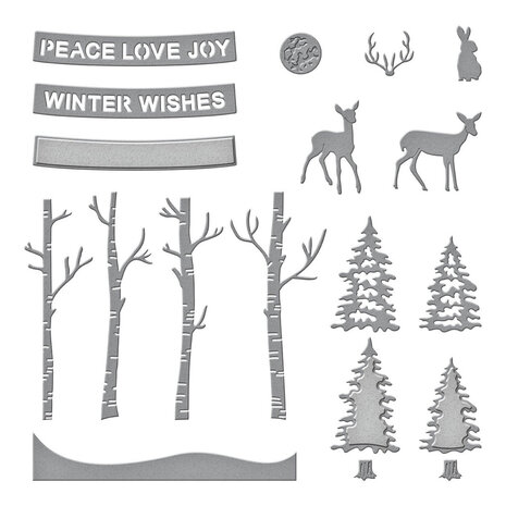 Spellbinders Woodland Scene Etched Dies (S4-1322)