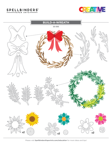 Spellbinders Build-A-Wreath Etched Dies (S5-595) Spellbinders Build-A-Wreath Etched Dies (S5-595)