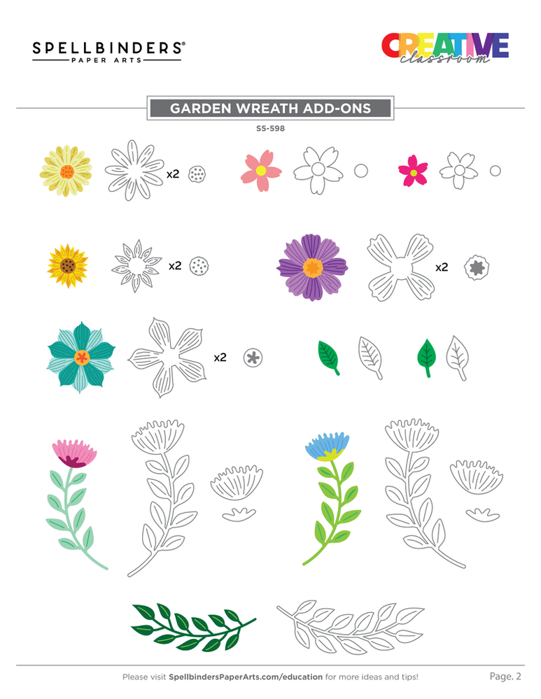 Spellbinders Garden Wreath Add-Ons Etched Dies (S5-598) Spellbinders Garden Wreath Add-Ons Etched Dies (S5-598)