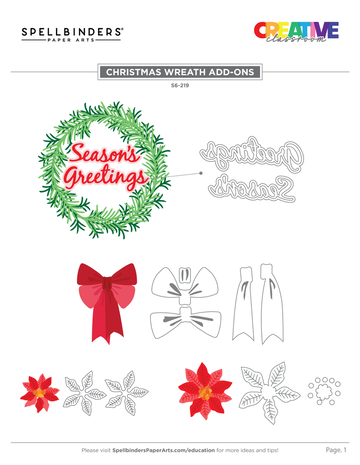 Spellbinders Christmas Wreath Add-Ons Etched Dies (S6-219) (OUTLET) Spellbinders Christmas Wreath Add-Ons Etched Dies (S6-219) (OUTLET)