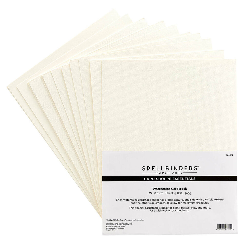 Spellbinders Watercolor Cardstock 8.5x11 Inch (25pcs) (SCS-312) (DISCONTINUED) Spellbinders Watercolor Cardstock 8.5x11 Inch (25pcs) (SCS-312) (DISCONTINUED)