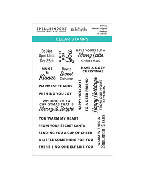 Spellbinders Santa’s Sippin’ Sayings Clear Stamp Set (STP-212) (OUTLET)