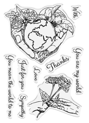 Crafter's Companion Mother Earth Clear Stamp You are my World (SD-ME-STP-YAMW) (OUTLET)
