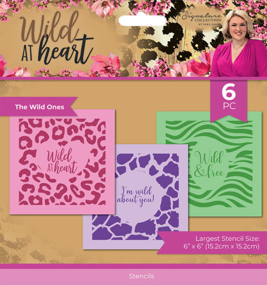 Crafter's Companion Wild at Heart Stencil The Wild Ones (SIG-WAH-STEN-TWO) (OUTLET)