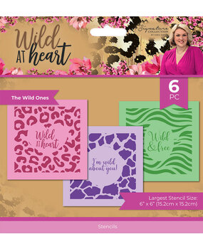 Crafter's Companion Wild at Heart Stencil The Wild Ones (SIG-WAH-STEN-TWO) (OUTLET)