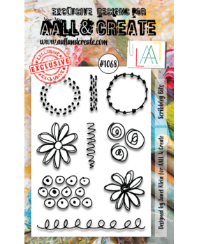 Aall and Create Stamp Set A6 Scribbley Bits (AALL-TP-1068) (DISCONTINUED)