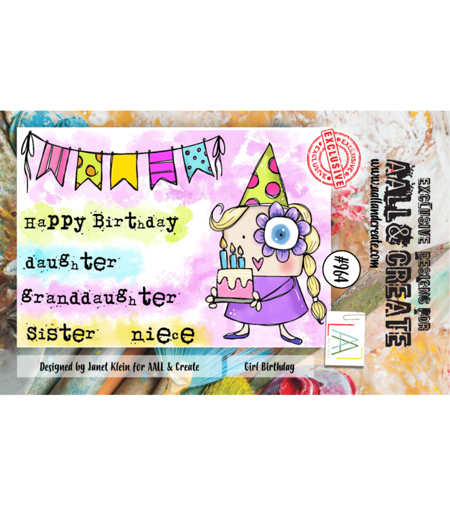 Aall and Create Stamp Set A7 Girl Birthday (AALL-TP-964) (DISCONTINUED)