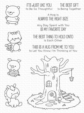 My Favorite Things Treehouse Hugs Clear Stamps (JB-017) (DISCONTINUED)