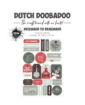Dutch Doobadoo Dream Plan Do December to Remember A4 Die Cut Sheet Texts (474.007.021) (DISCONTINUED)
