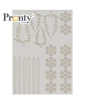 Pronty Crafts Grey Chipboard A4 Trees and Snowflakes (492.001.049) (DISCONTINUED)