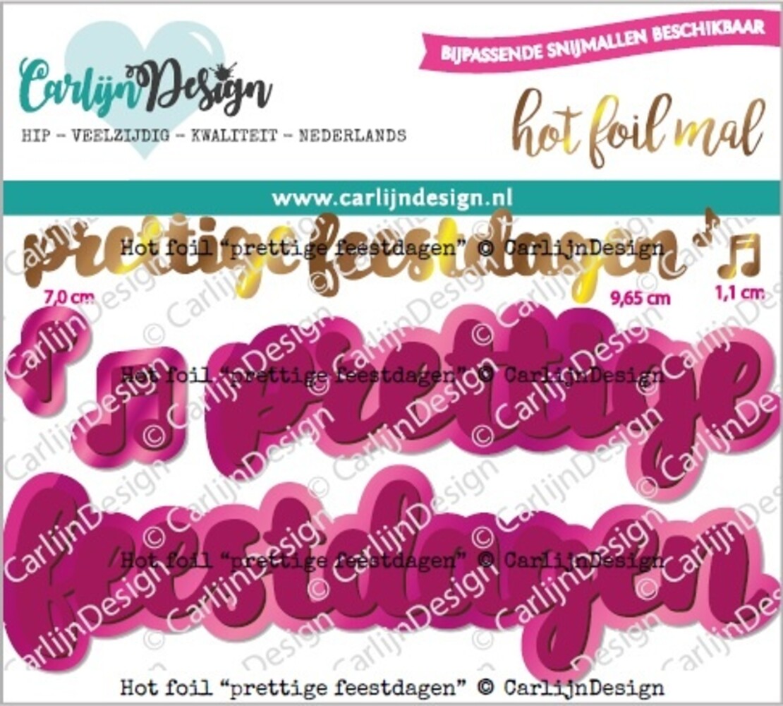 CarlijnDesign Hot Foil Prettige Feestdagen (CDHF-0042) (DISCONTINUED) CarlijnDesign Hot Foil Prettige Feestdagen (CDHF-0042) (DISCONTINUED)