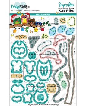 CarlijnDesign Snijmallen Kerst Uiltjes (CDSN-0239) (OUTLET)