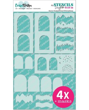 CarlijnDesign Stencils Snowglobe Scenes (CDSC-0028) (DISCONTINUED)