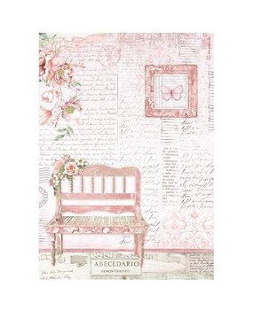 Stamperia Roseland A4 Rice Paper Bench (6pcs) (DFSA4781) (DISCONTINUED)
