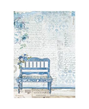 Stamperia A4 Rice Paper Blue Land Bench (6pcs) (DFSA4787) (DISCONTINUED)