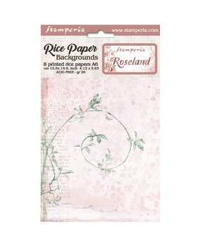 Stamperia Roseland A6 Rice Paper Backgrounds (8pcs) (DFSAK6006) (DISCONTINUED)