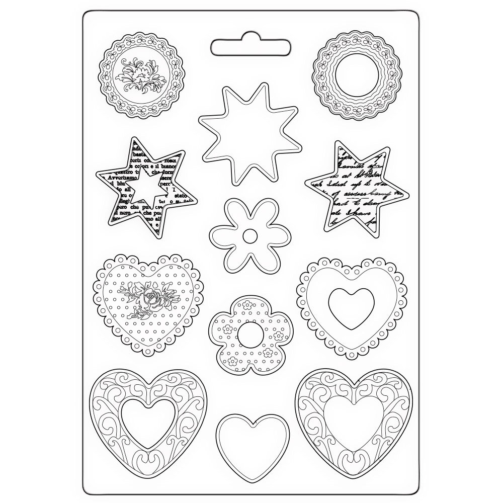 Stamperia Blue Land Soft Mould A4 Starts and Hearts (K3PTA4563) (DISCONTINUED) Stamperia Blue Land Soft Mould A4 Starts and Hearts (K3PTA4563) (DISCONTINUED)