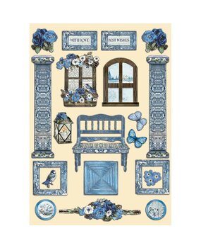 Stamperia Blue Land Colored Wooden Shape A5 Blue Land (KLSP141) (DISCONTINUED)