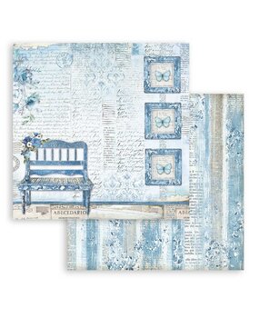 Stamperia Blue Land Bench 12x12 Inch Paper Sheets (10pcs) (SBB938) (DISCONTINUED)