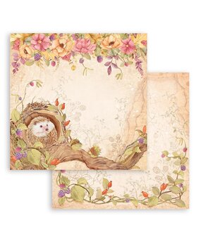 Stamperia Woodland Hedgehog 12x12 Inch Paper Sheets (10pcs) (SBB961) (DISCONTINUED)