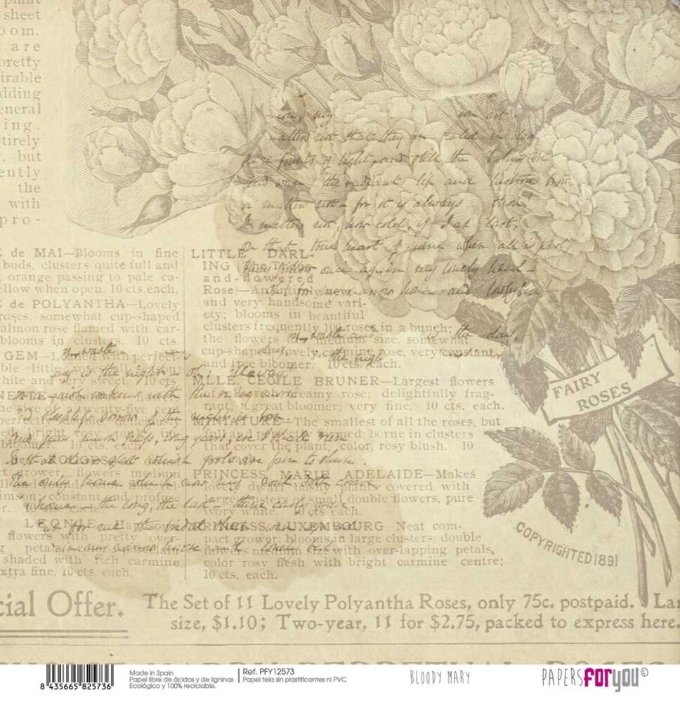 Papers For You Bloody Mary Canvas Scrap Pack (8pcs) (PFY-12567) (DISCONTINUED) Papers For You Bloody Mary Canvas Scrap Pack (8pcs) (PFY-12567) (DISCONTINUED)