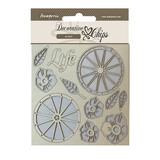 Stamperia Blue Land Decorative Chips Life Wheels (SCB173) (DISCONTINUED)