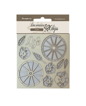 Stamperia Blue Land Decorative Chips Life Wheels (SCB173) (DISCONTINUED)
