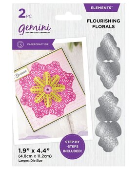 Gemini Kaleidoscope Origami Cut & Emboss Elements Die Flourishing Florals (CC-DCE-MD-FLFL) (DISCONTINUED)
