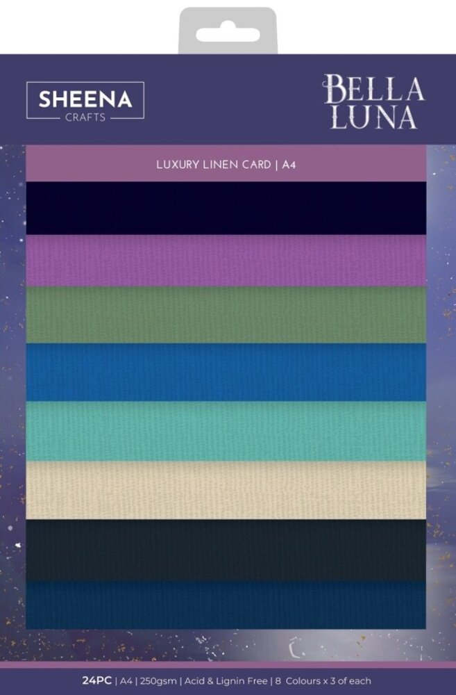 Crafter's Companion Bella Luna A4 Luxury Linen Card Pack (SD-BL-LINEN-A4) (DISCONTINUED)