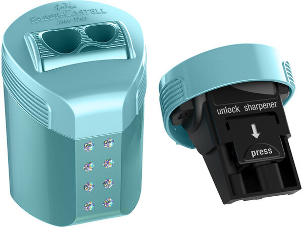 Faber Castell RollOn Sparkle Sharpener Double Hole Pink/Violet/Ocean Metallic (6pcs) (FC-183900) (DISCONTINUED) Faber Castell RollOn Sparkle Sharpener Double Hole Pink/Violet/Ocean Metallic (6pcs) (FC-183900) (DISCONTINUED)