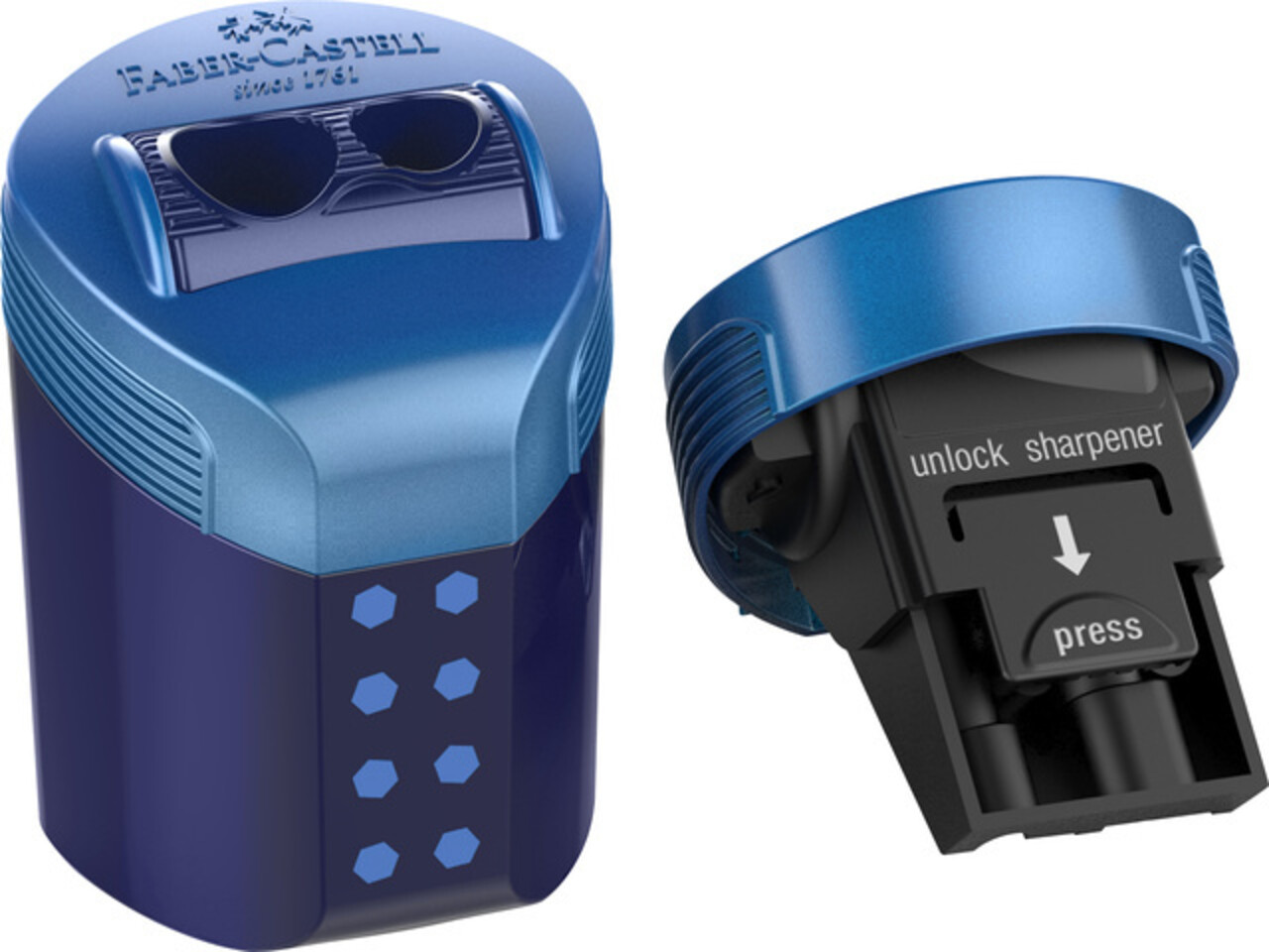 Faber Castell RollOn Sparkle Sharpener Double Hole Midnight Black/Deep Blue (6pcs) (FC-183910) (DISCONTINUED) Faber Castell RollOn Sparkle Sharpener Double Hole Midnight Black/Deep Blue (6pcs) (FC-183910) (DISCONTINUED)