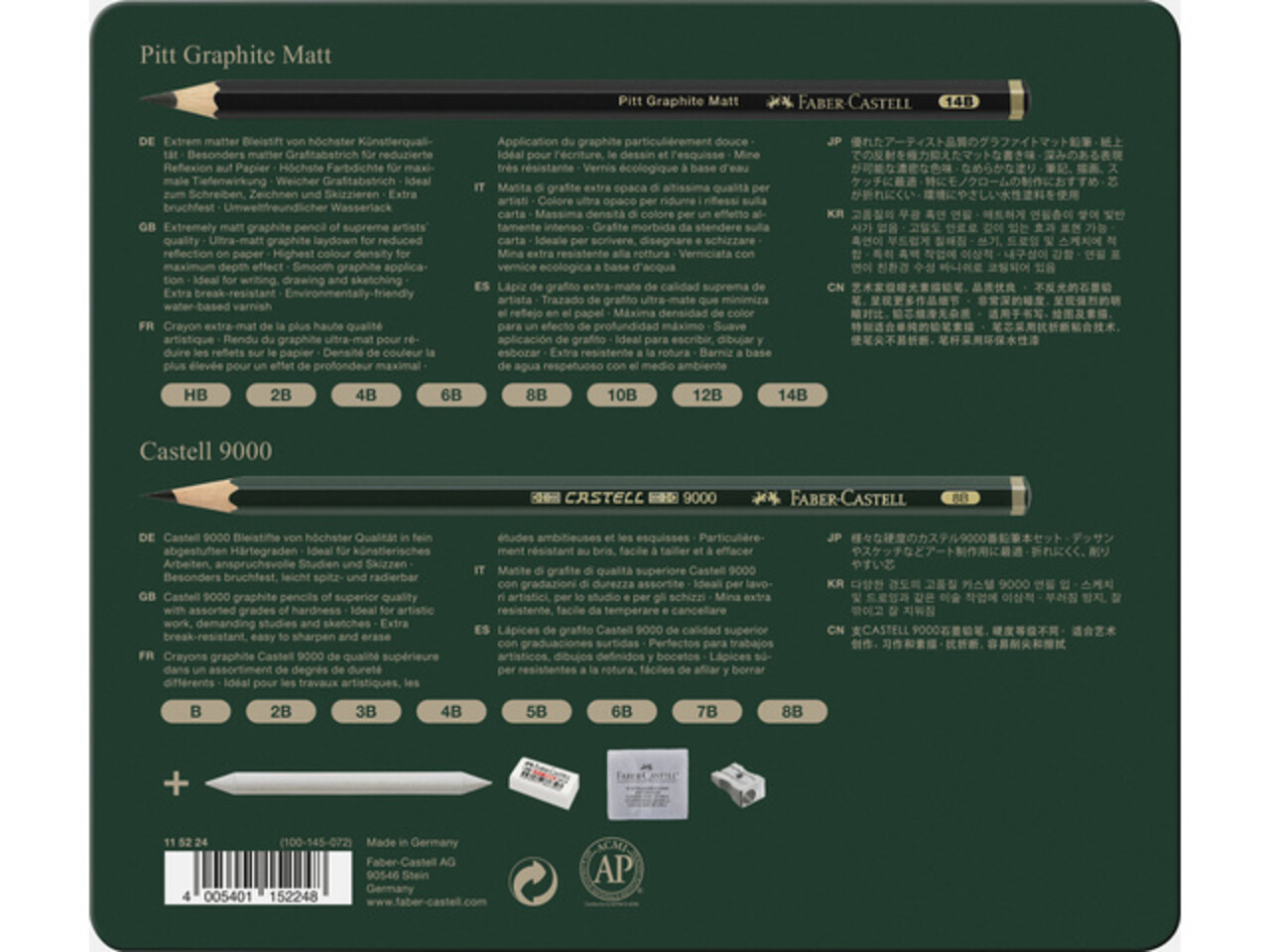 Faber Castell Pitt Graphite Matt Pencil & Castell 9000 (20pcs) (FC-115224)