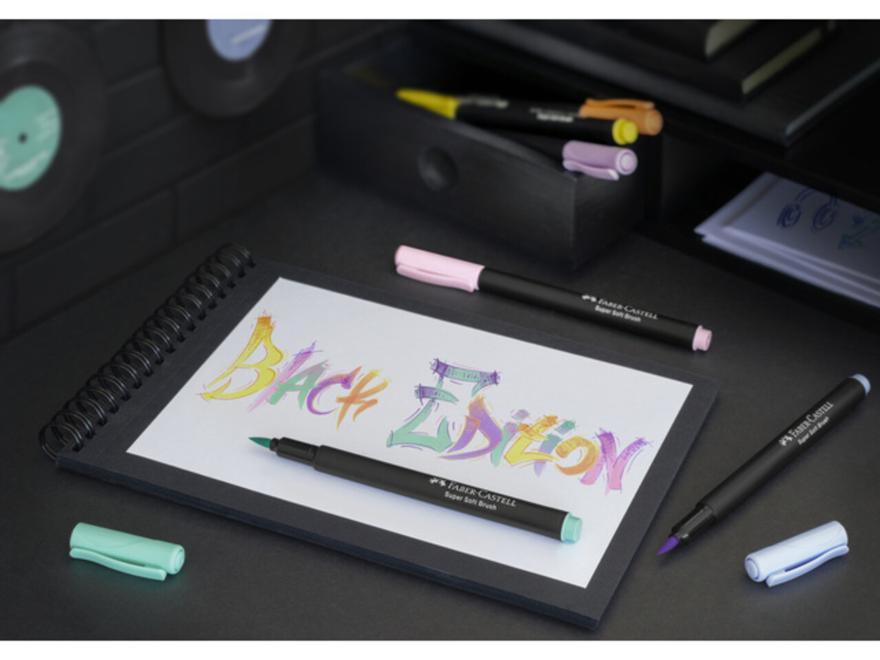 Faber Castell Black Edition Felt Tip Pen w/ Soft Brush Nib Pastel (6pcs) (FC-116453) (DISCONTINUED) Faber Castell Black Edition Felt Tip Pen w/ Soft Brush Nib Pastel (6pcs) (FC-116453) (DISCONTINUED)