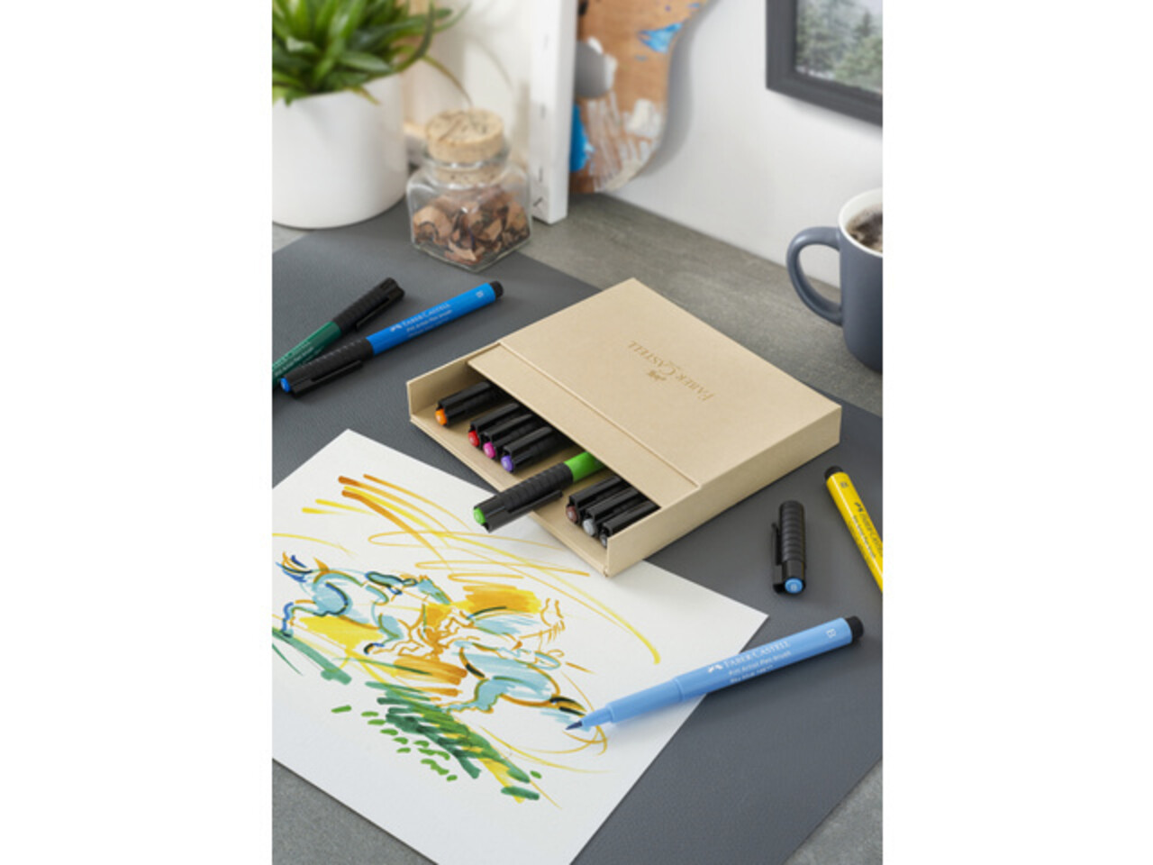 Faber Castell Pitt Artist Pen Brush Pigmented India Ink Studiobox (12pcs) (FC-167190) Faber Castell Pitt Artist Pen Brush Pigmented India Ink Studiobox (12pcs) (FC-167190)