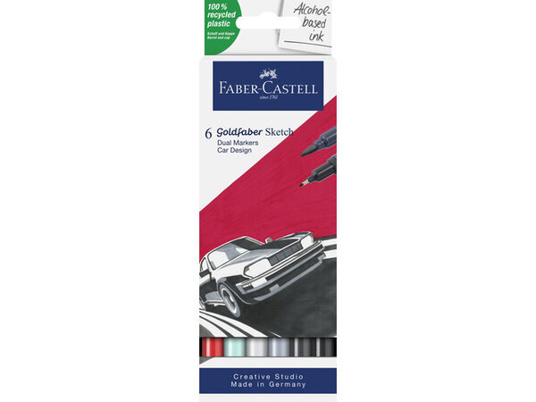 Faber Castell Goldfaber Sketch Dual Markers Alcohol-based Car Design (6pcs) (FC-164813) Faber Castell Goldfaber Sketch Dual Markers Alcohol-based Car Design (6pcs) (FC-164813)