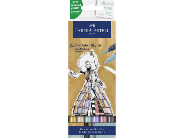 Faber Castell Goldfaber Sketch Dual Markers Alcohol-based Fashion (6pcs) (FC-164808) (DISCONTINUED) Faber Castell Goldfaber Sketch Dual Markers Alcohol-based Fashion (6pcs) (FC-164808) (DISCONTINUED)