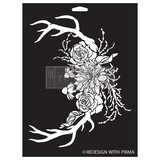 Re-Design with Prima Wildwood Cabin 9x12 Inch Decor Stencils (1pcs) (666682) (DISCONTINUED)