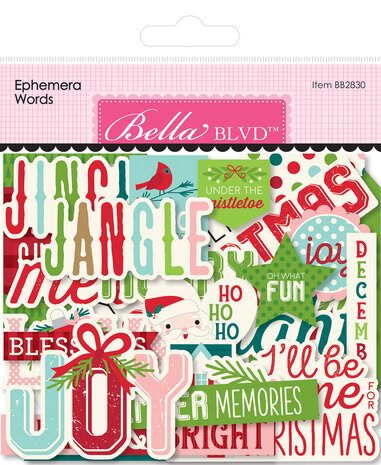 Bella BLVD Merry Little Christmas Ephemera Words (BB2830) (DISCONTINUED)