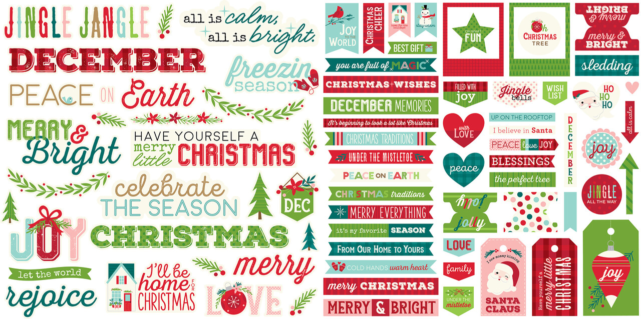 Bella BLVD Merry Little Christmas Ephemera Words (BB2830) (DISCONTINUED)