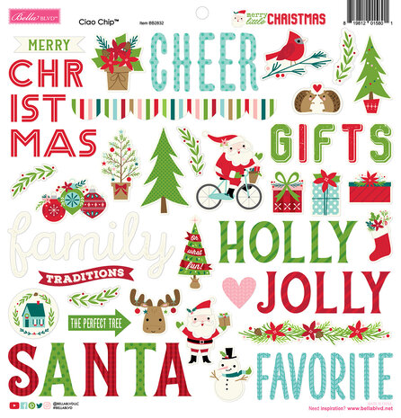 Bella BLVD Merry Little Christmas Ciao Chipboard Icons (BB2832) (DISCONTINUED) Bella BLVD Merry Little Christmas Ciao Chipboard Icons (BB2832) (DISCONTINUED)