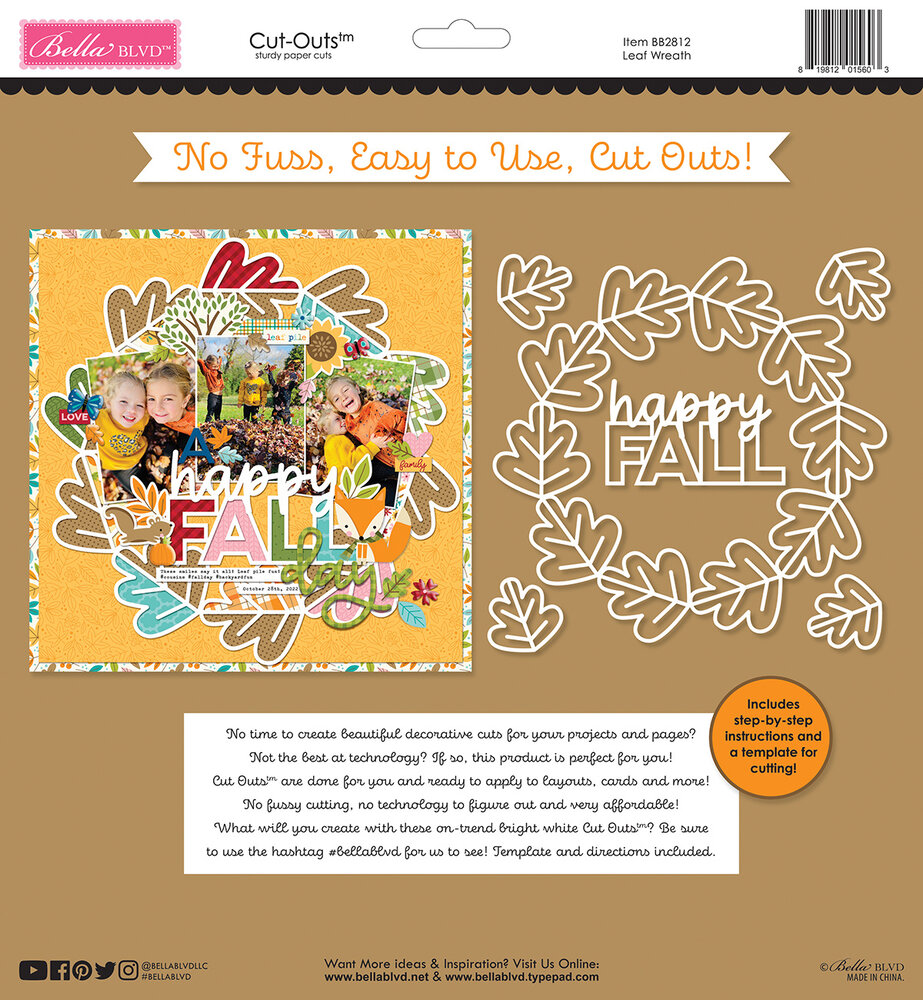 Bella BLVD Leaf Wreath Cut Outs (BB2812) (OUTLET)