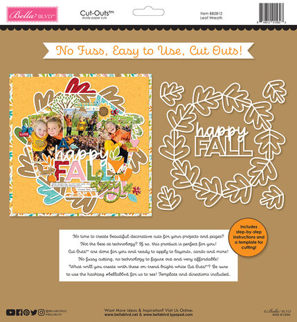 Bella BLVD Leaf Wreath Cut Outs (BB2812) (OUTLET)