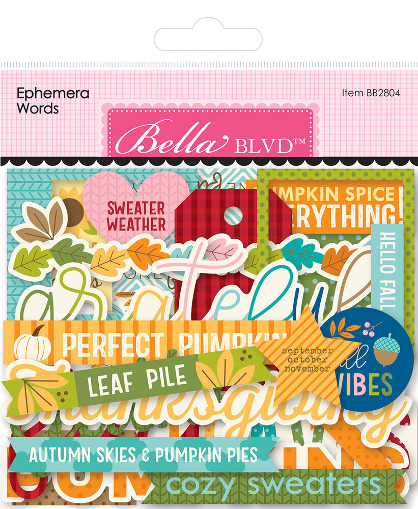Bella BLVD One Fall Day Ephemera Words (BB2804) (OUTLET)