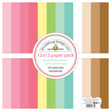 Doodlebug Design Gingerbread Kisses 12x12 Inch Textured Cardstock Assortment Pack (8335) (DISCONTINUED)