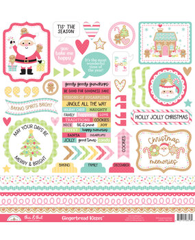 Doodlebug Design Gingerbread Kisses This & That Stickers (8318) (DISCONTINUED)