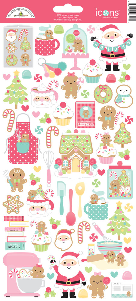 Doodlebug Design Gingerbread Kisses Icons Stickers (8317) (DISCONTINUED)