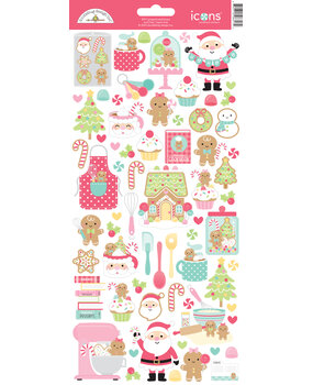 Doodlebug Design Gingerbread Kisses Icons Stickers (8317) (DISCONTINUED)