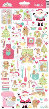 Doodlebug Design Gingerbread Kisses Icons Stickers (8317) (DISCONTINUED)
