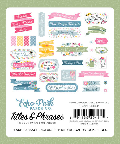 Echo Park Fairy Garden Titles & Phrases (FG338032) (OUTLET) Echo Park Fairy Garden Titles & Phrases (FG338032) (OUTLET)